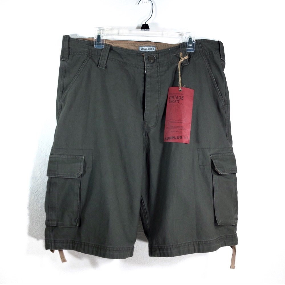 Surplus Tex forest green vintage trouser shorts